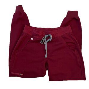 FIGS Women’s Zamora Jogger Scrub Pants Size XS/P Burgundy Medical